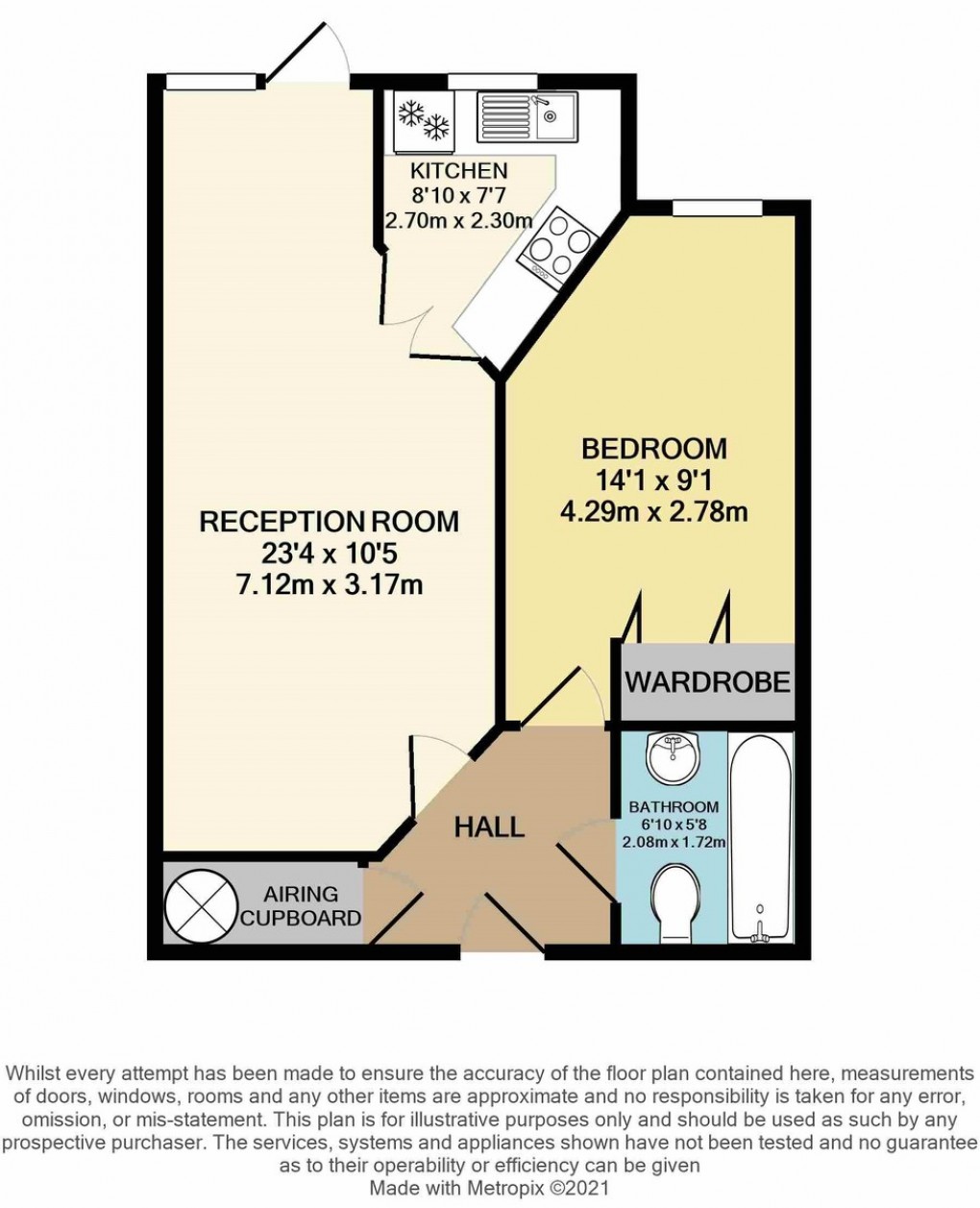 Floorplan for Bishop Court, 152 Watford Road, Wembley, HA0 3FE