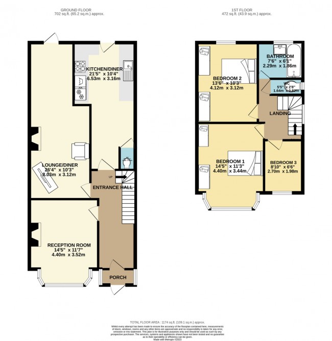 Floorplan for Ashcombe Park, London, nw2 7qu