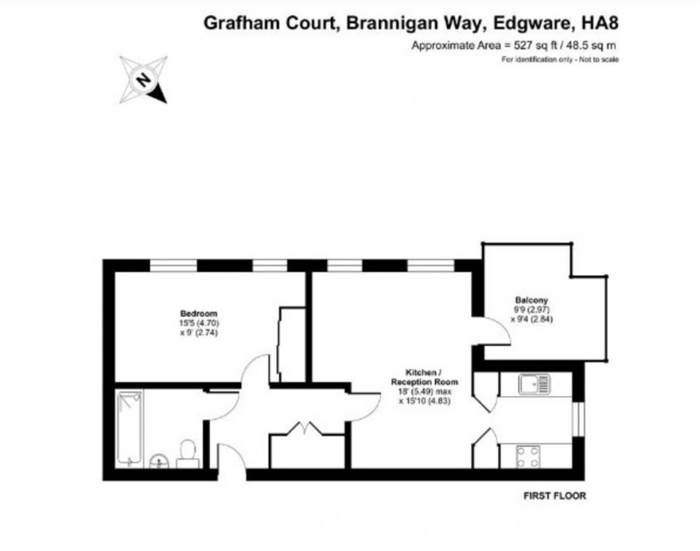 Floorplan for Grafham court, Brannigan Way, Edgware, HA8 8GD