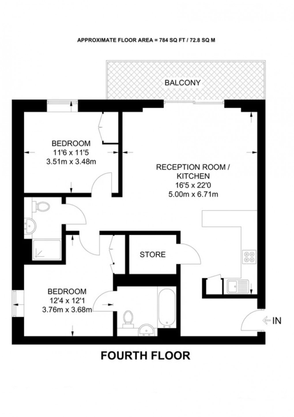 Floorplan for Pienna Apartments, 2 Elvin Gardens, Wembley, HA9 0GN