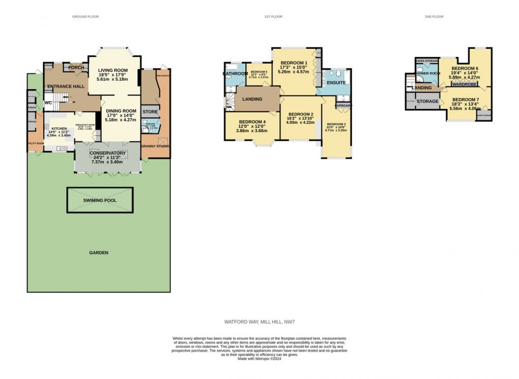 Floorplan for Watford Way, London, NW7 3JH