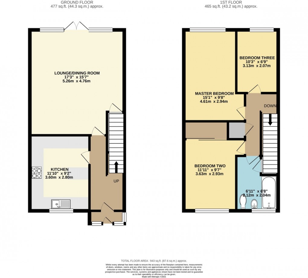 Floorplan for Mendip Close, Slough