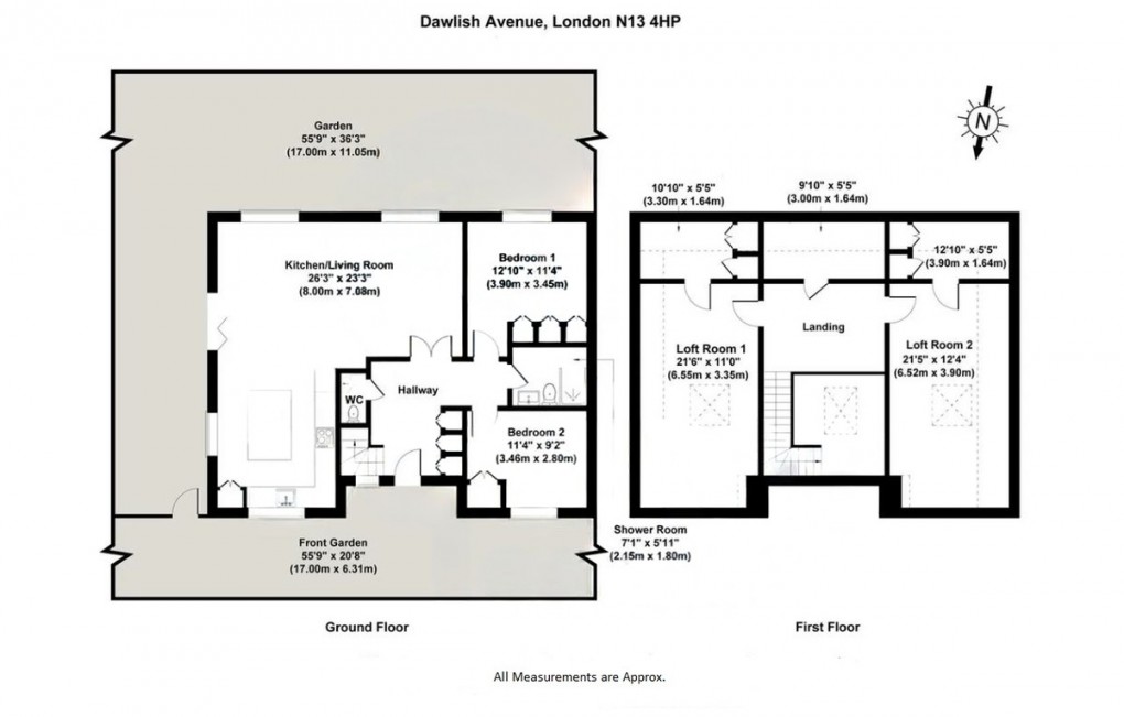 Floorplan for Dawlish Avenue, Powys Lane, London, N13 4HN