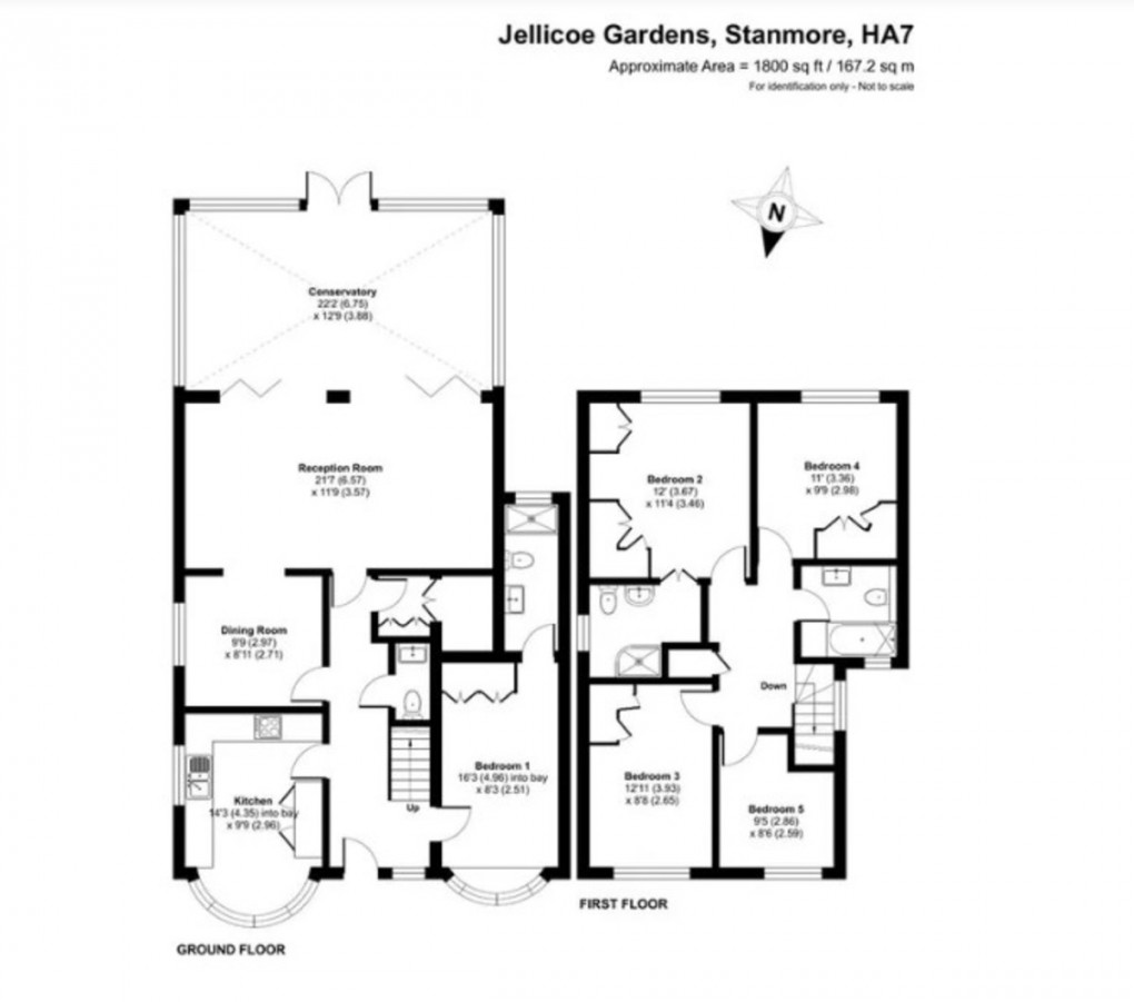 Floorplan for Jellicoe Gardens, Stanmore, HA7 3NS
